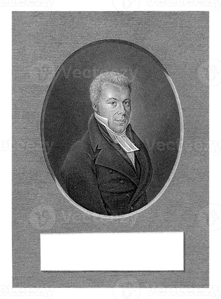 Portrait of the preacher I.M.L. Roll, Dirk Sluyter, after Hendrik Willem Caspari, in or after 1818 photo