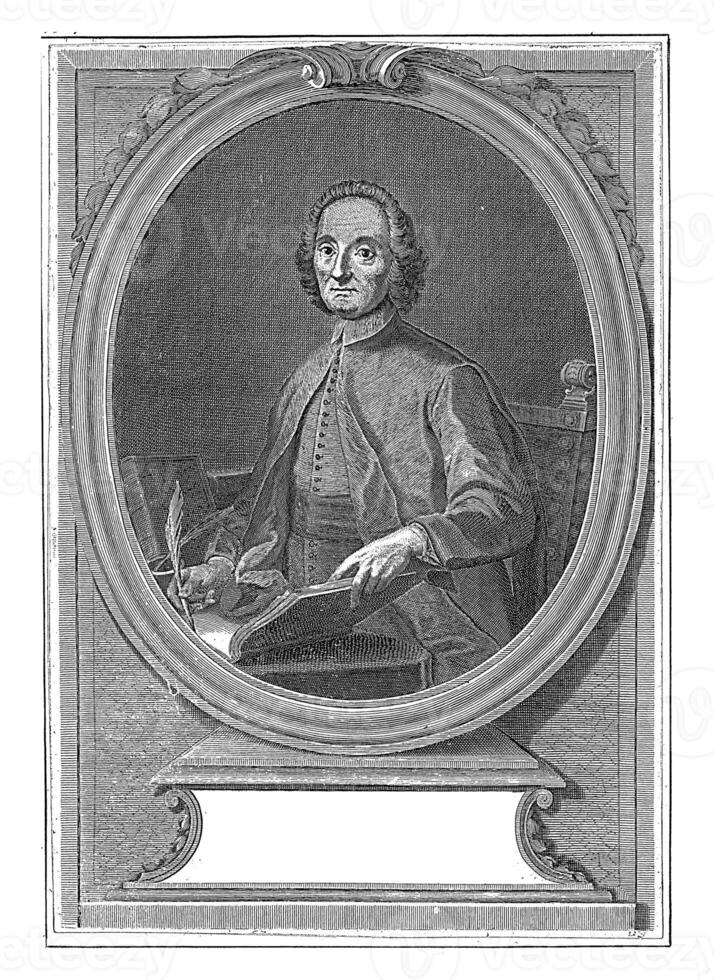 Portrait of Giovanni Maria Lancisi, Johann Gottfried Pfautz, 1702 - 1760 photo