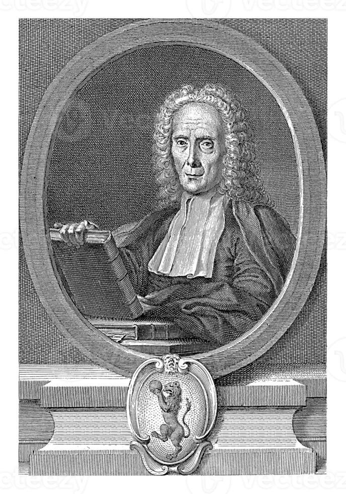 Portrait of jurist and biologist Giuseppe Averani, Carlo Gregori, after Giovanni Domenico Ferretti, 1729 - 1759 photo