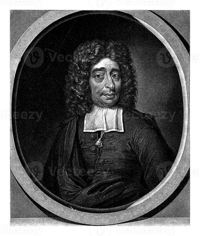Portrait of Jacobus Streso, Pieter Schenk I, after Arnold Boonen, 1670 - 1713 photo