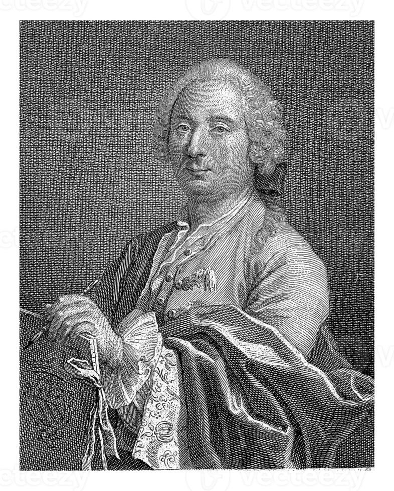 retrato de el pintor pietro rotatorio, Giuseppe camerata yo, después pietro rotatorio, 1728 - 1803 foto