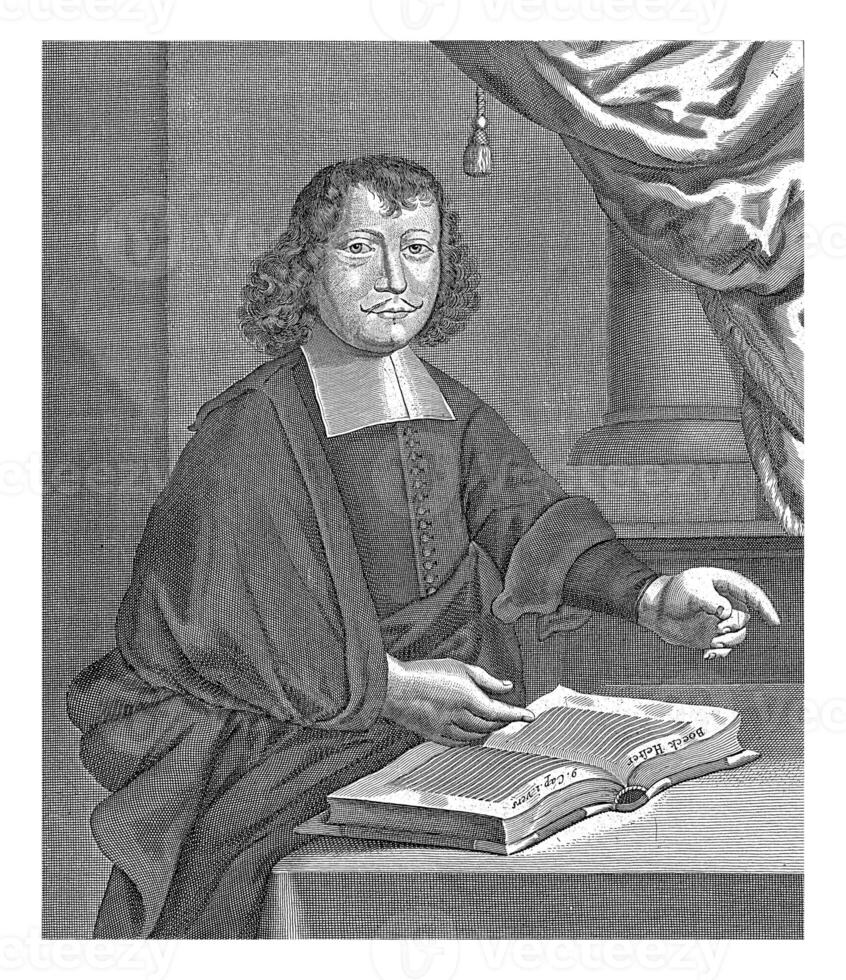 Portrait of the Amsterdam preacher Gijsbertus Oostrom, Pieter Sane attributed to, 1670 - 1726 photo