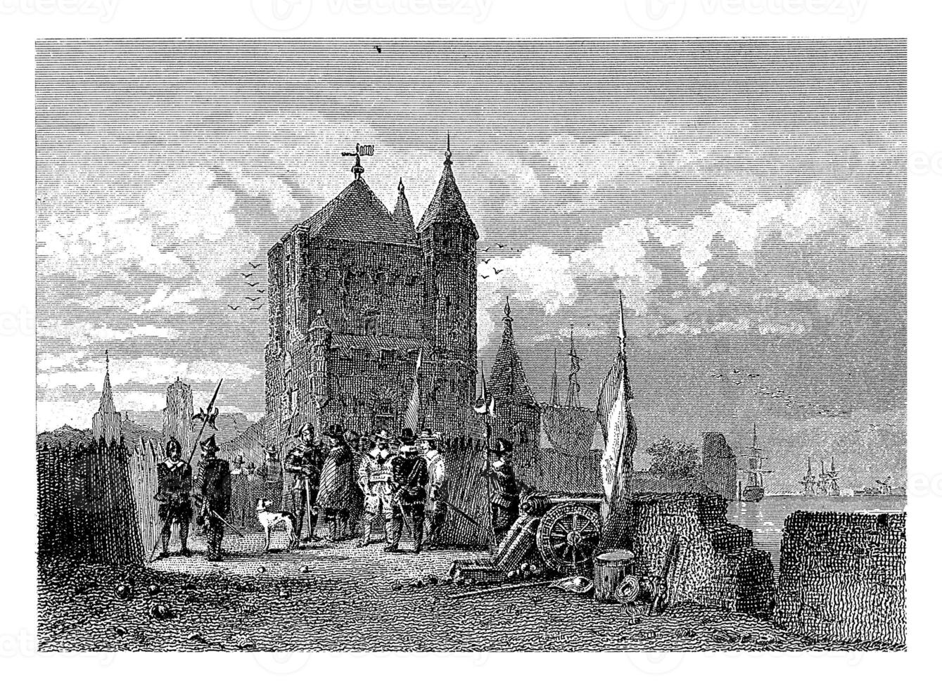 Soldiers in defences, Willem Frederik Wehmeyer, after Jan Gerard Smits, 1838 - 1854 photo