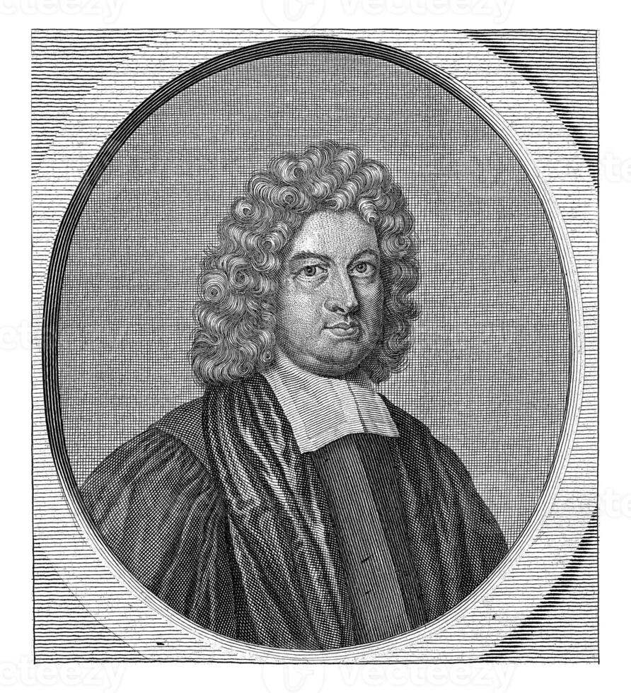 Portrait of Irish Anglican Clergyman George Walker, Francois van Bleyswijck, after unknown, 1681 - 1741 photo