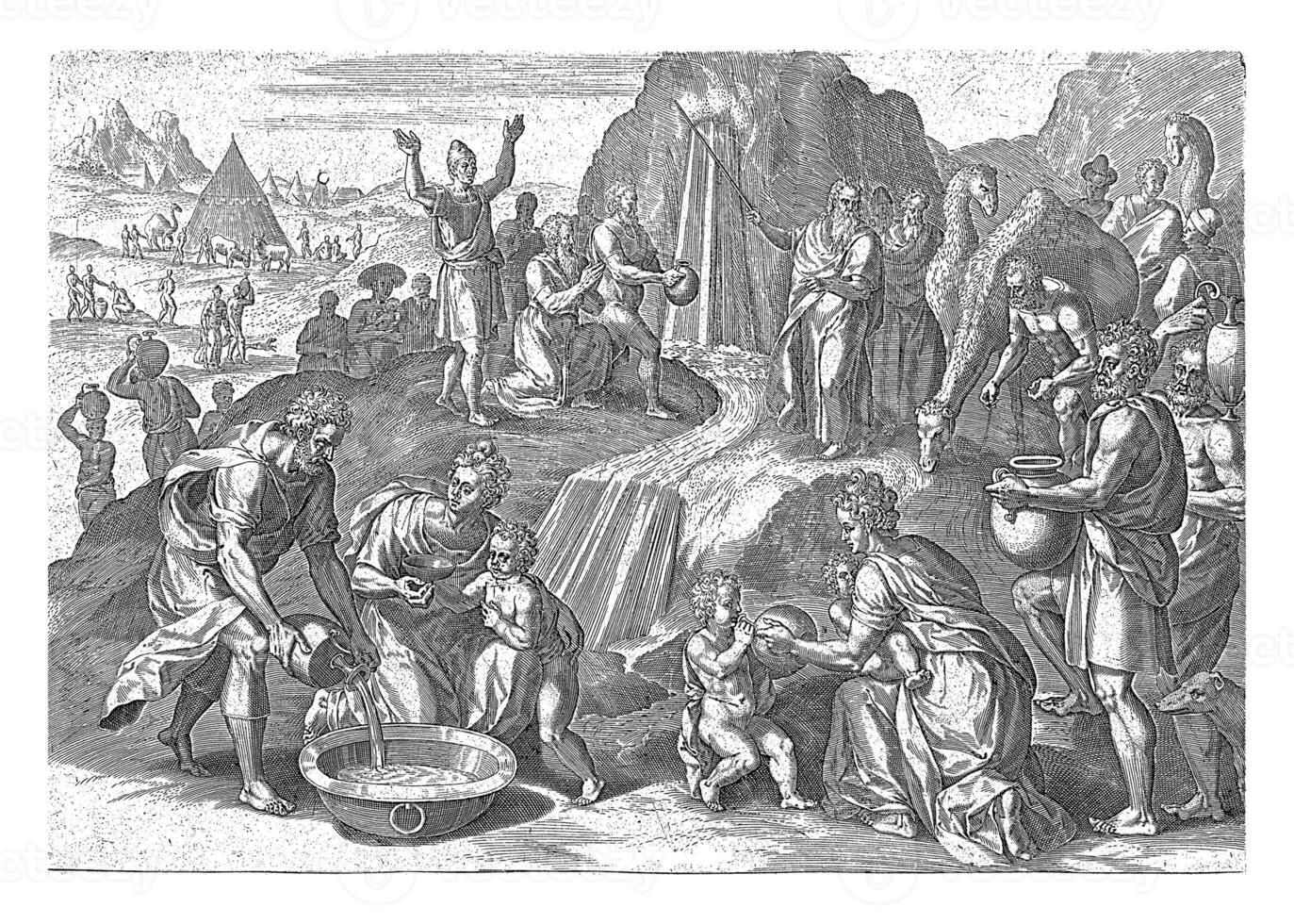 Moses Strikes Water from the Rock, Johann Sadeler photo