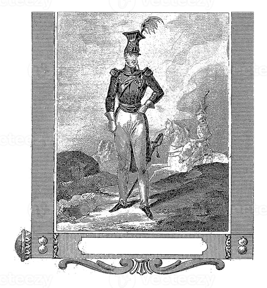Portrait of Prince Jozef Poniatowski on the Battlefield, Victor engraver, 1800 - 1899 photo
