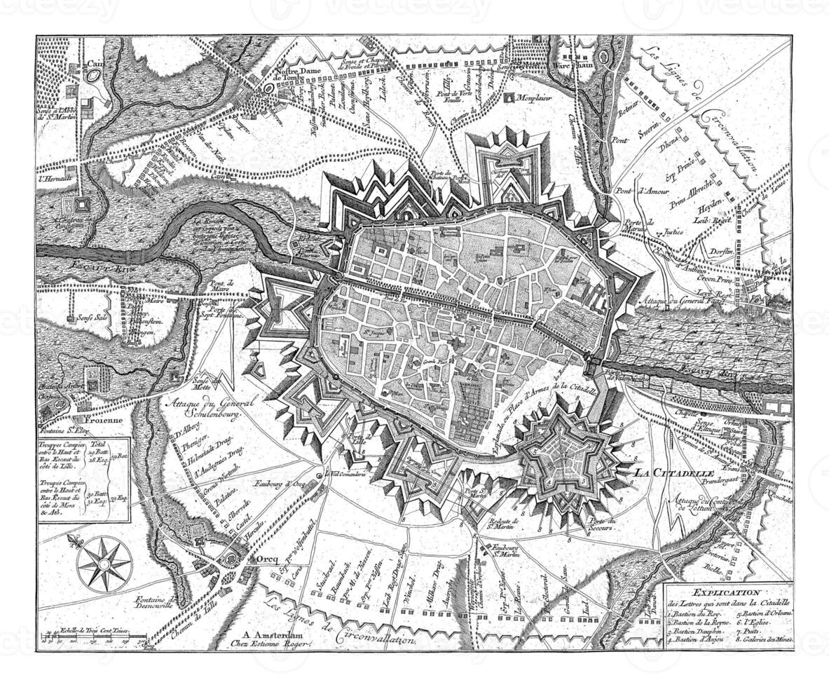 Plan of the siege of Tournai, 1709 photo