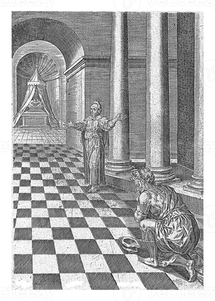 parábola de el impuesto coleccionista y el fariseo, Abrahán Delaware bruyn, después crispijn camioneta guarida broek, 1583 foto
