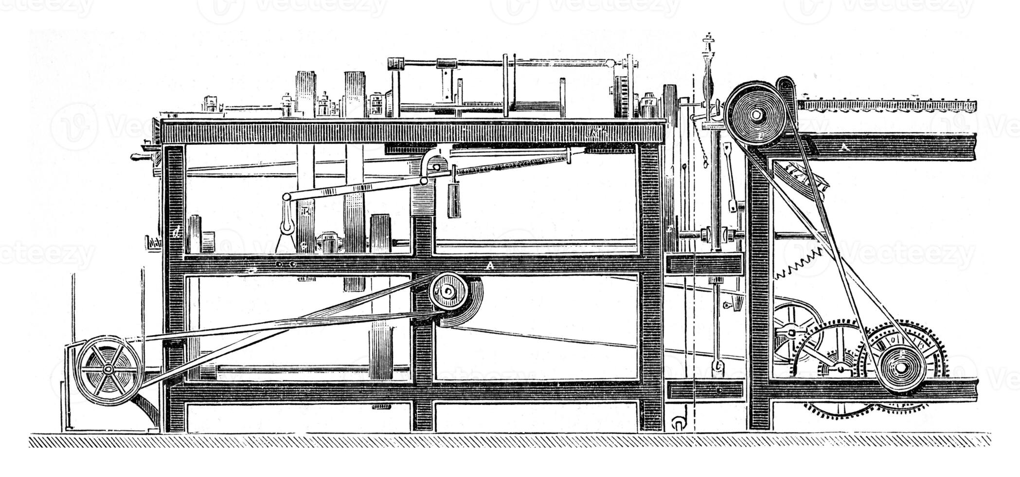 Machines for manufacturing the rope yarn by Mr Lawson, vintage e photo