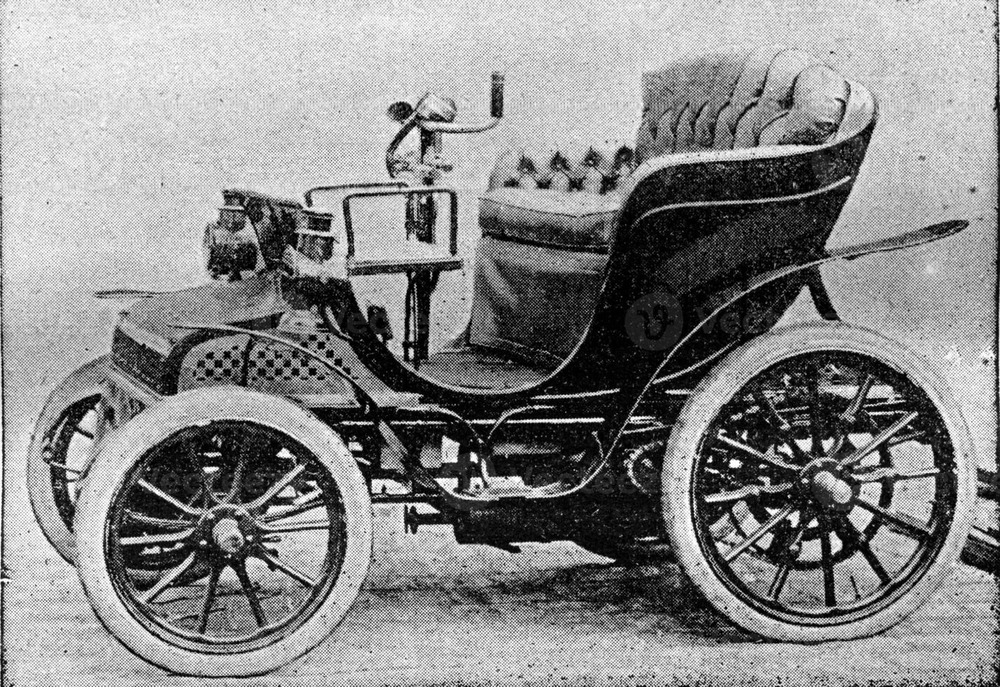 Small car, vintage engraving. photo