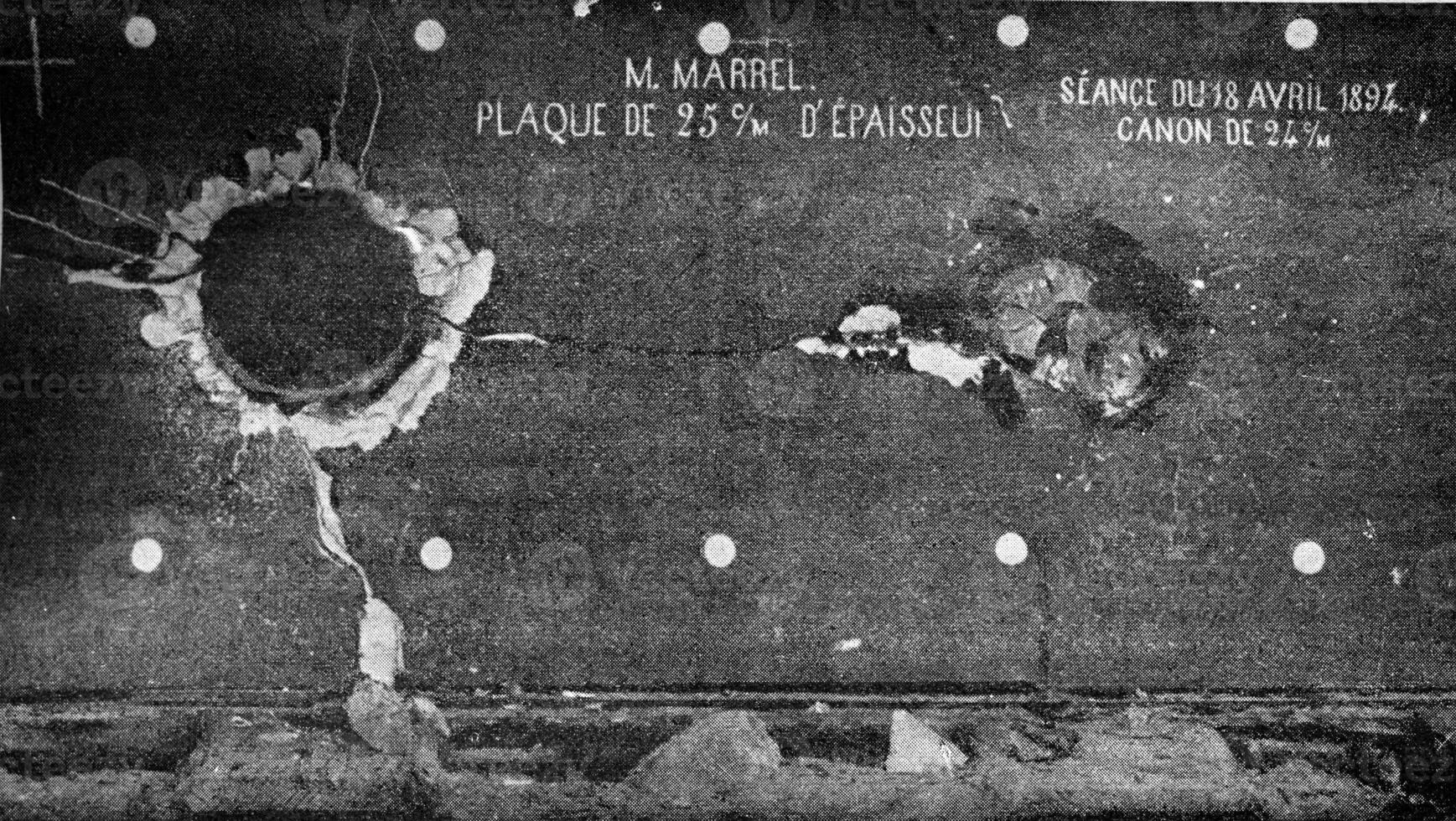 comparativo pruebas gavre a práctica en abril y junio 1894, Clásico grabado. foto