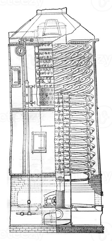 Boiler Climax, vintage engraving. photo