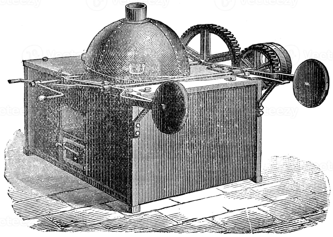 Coffee roaster ball, vintage engraving. photo