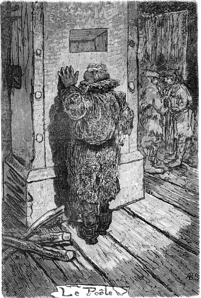 The stove of the police station in Riga, vintage engraving. photo