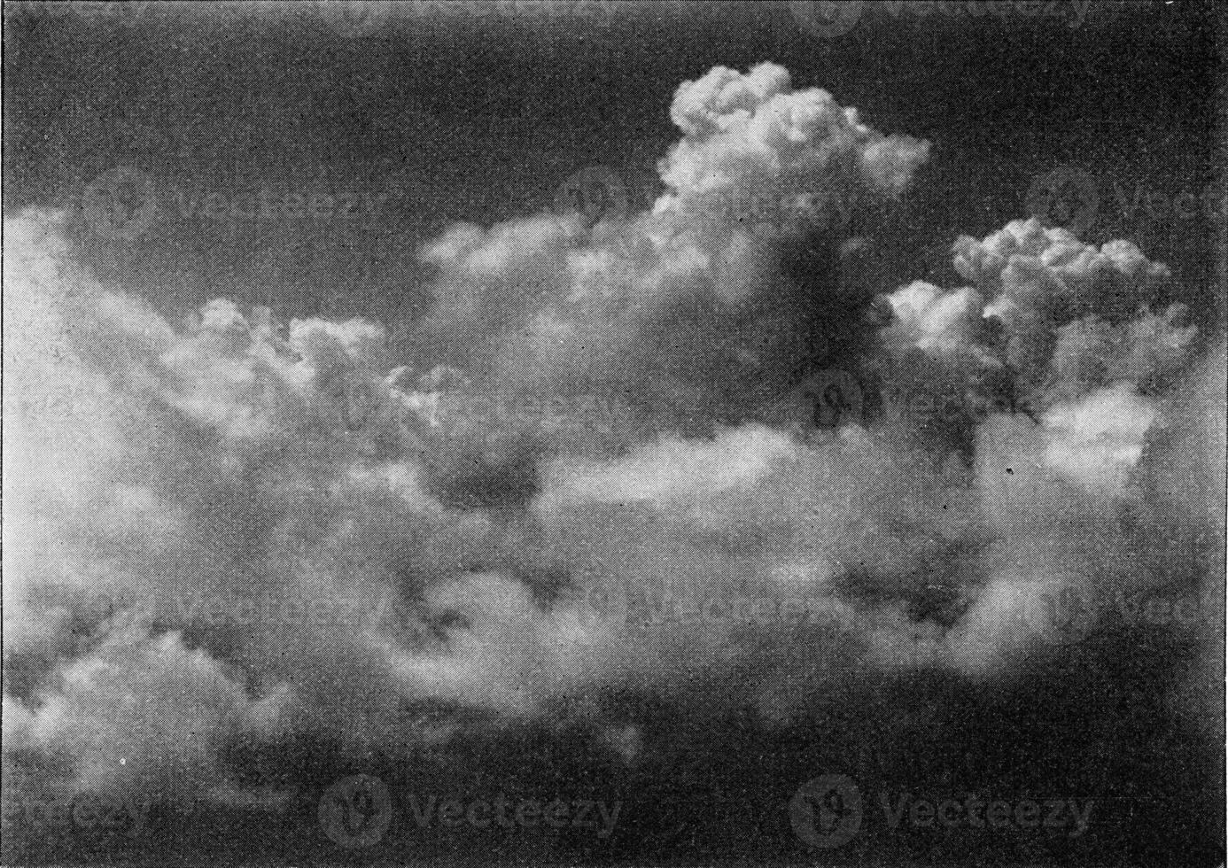 Cumulus, vintage engraving. photo