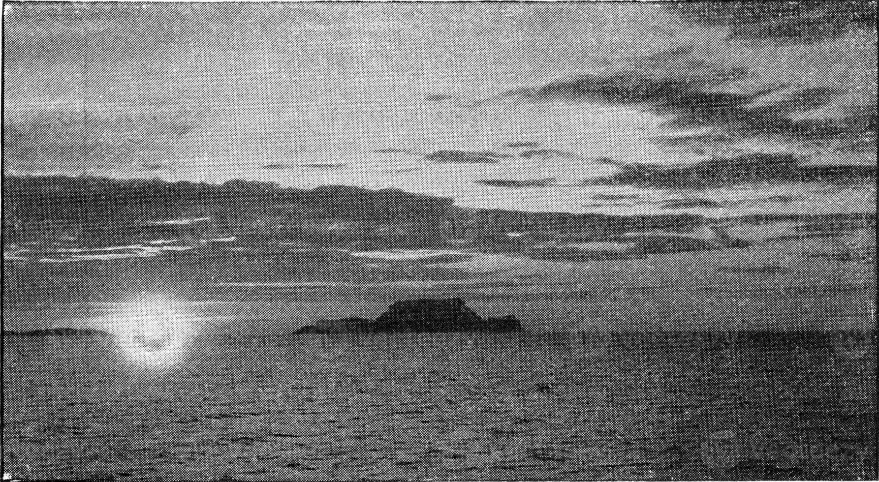 Midnight Sun, vintage engraving. photo