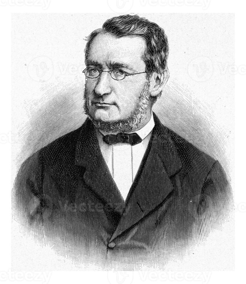 Jules Robert Mayer, vintage engraving. photo