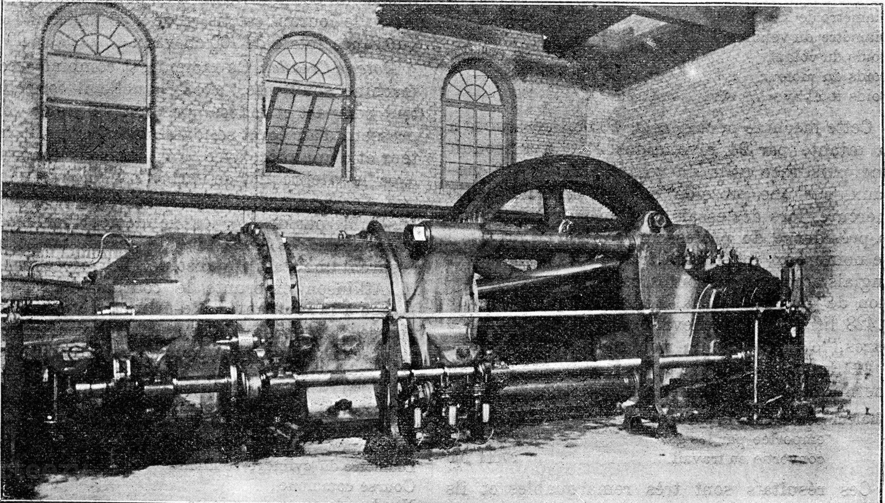 Delamare Deboutteville engine and Cockerill, vintage engraving. photo