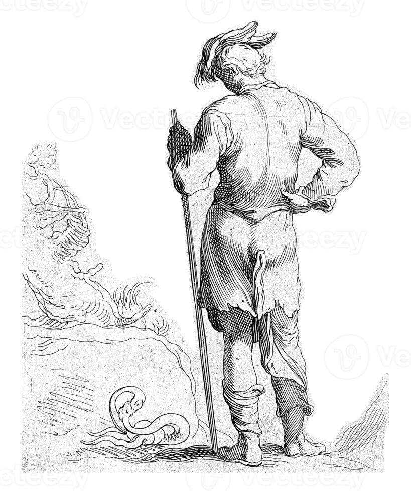 Standing Man vintage sketch photo