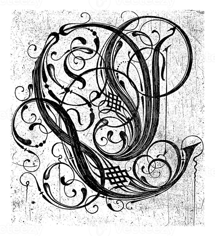 Letter L vintage sketch photo