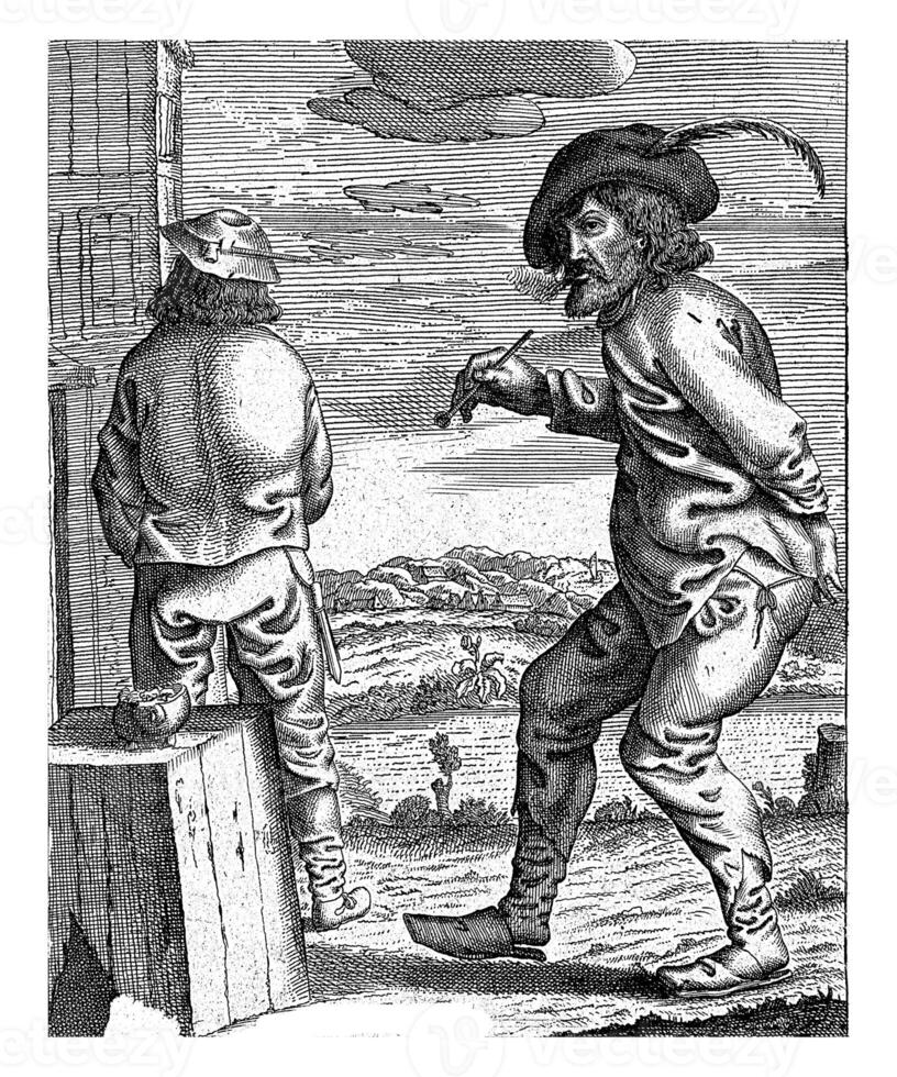 Two Farmers vintage sketch photo