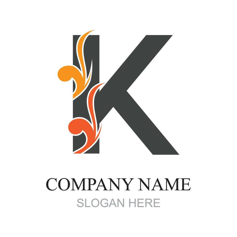 vector graphic illustration of the letter K logo perfect for shop brands, company logos, businesses, souvenirs, etc