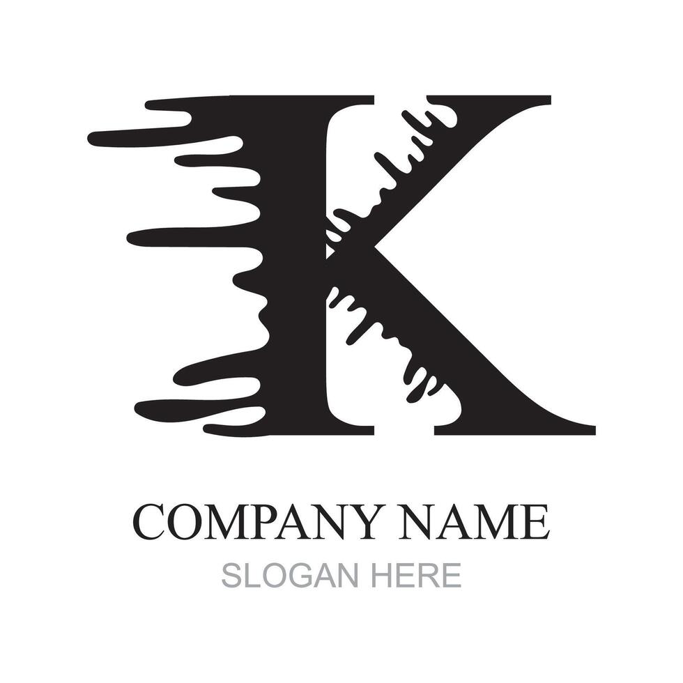 vector graphic illustration of the letter K logo perfect for shop brands, company logos, businesses, souvenirs, etc