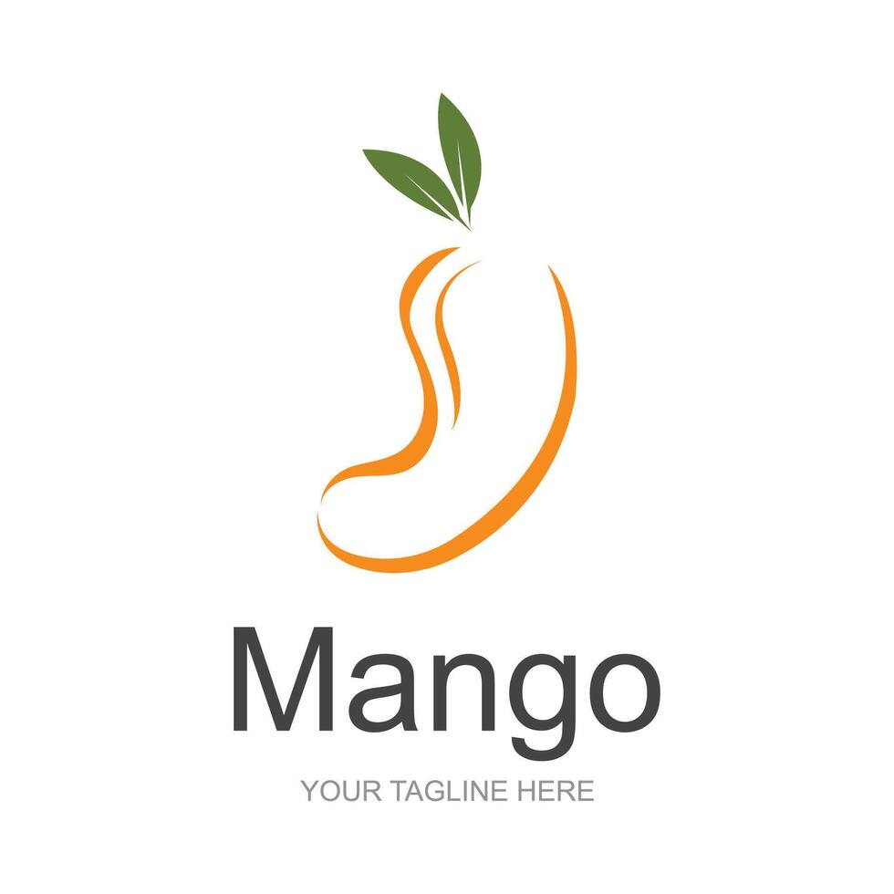 Mango Logo, Fruit Design Simple Minimalist Style, Fruit Juice Vector, Icon Symbol Illustration vector