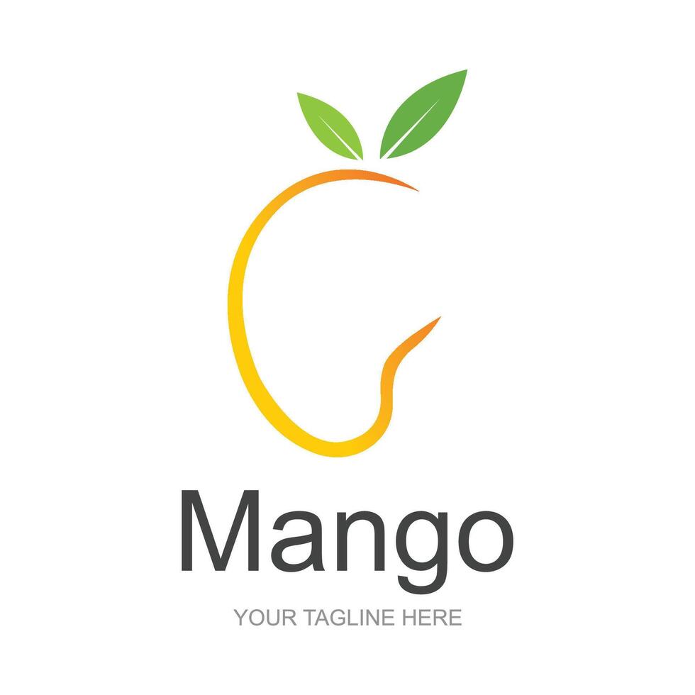 Mango Logo, Fruit Design Simple Minimalist Style, Fruit Juice Vector, Icon Symbol Illustration vector