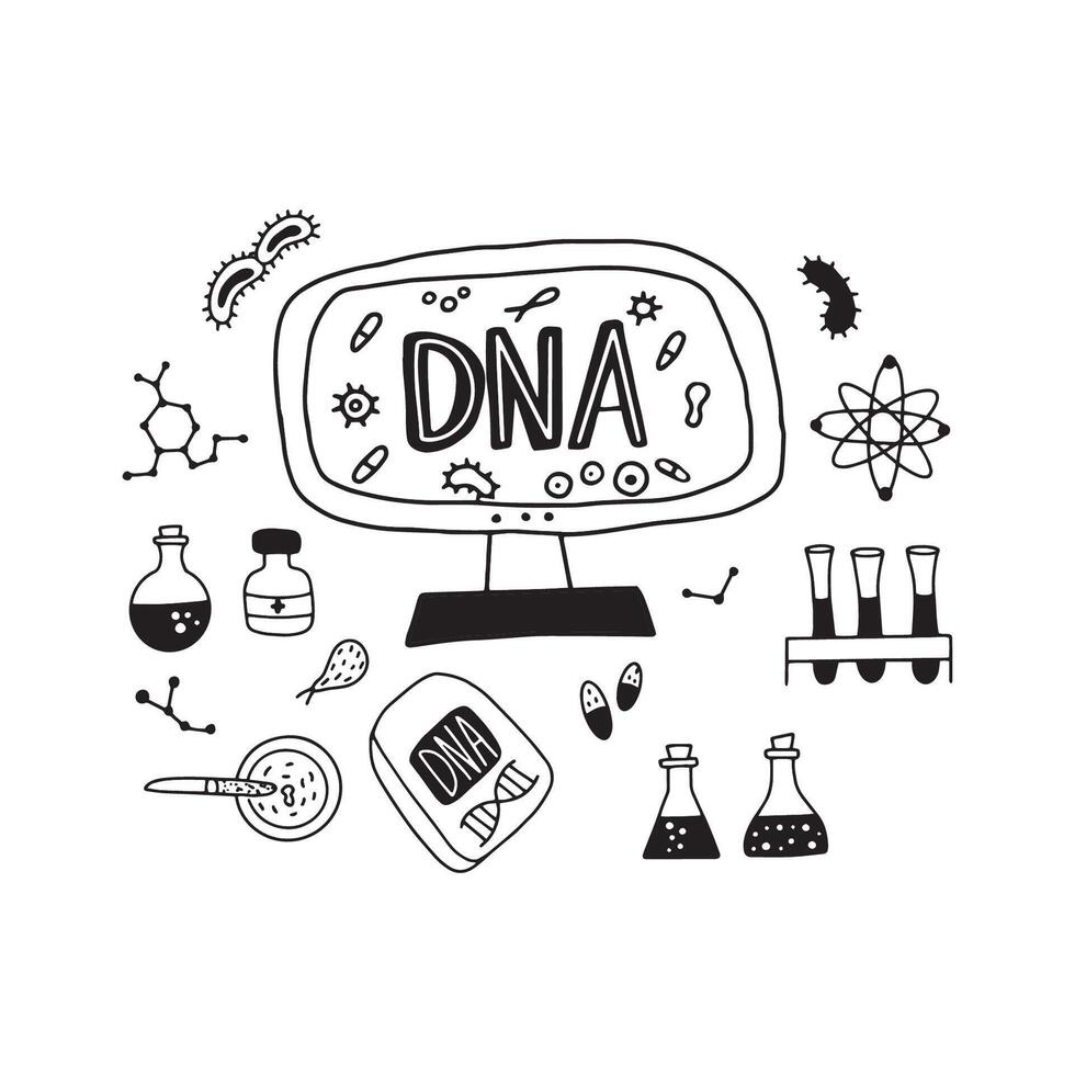 Doodle genome symbols. vector
