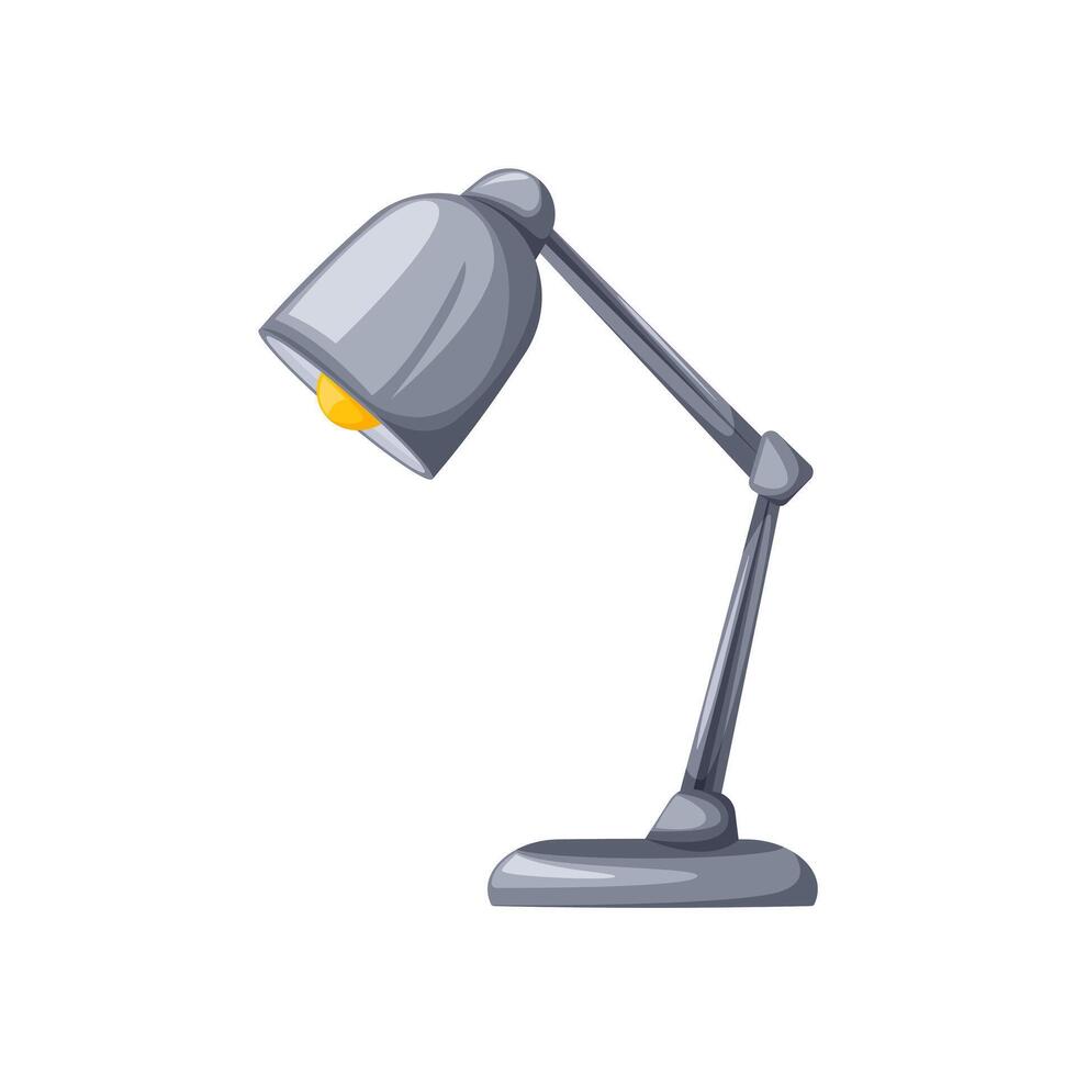 Desk table reading lamp, cartoon vector illustration, isolated white background
