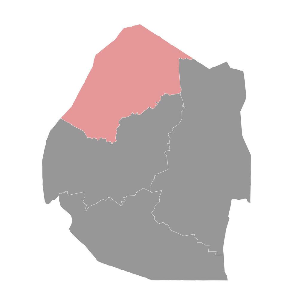 Hhohho Region map, administrative division of Eswatini. Vector illustration.