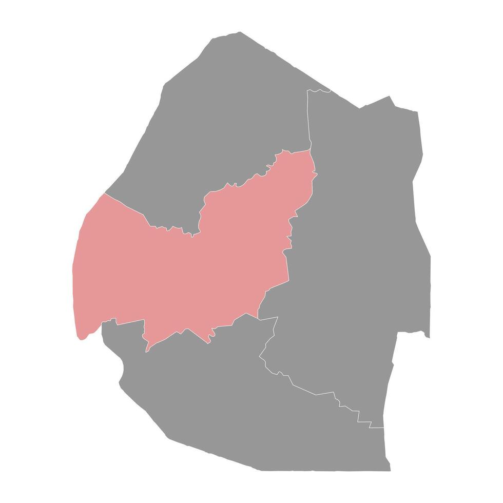 manzini región mapa, administrativo división de esuatini. vector ilustración.