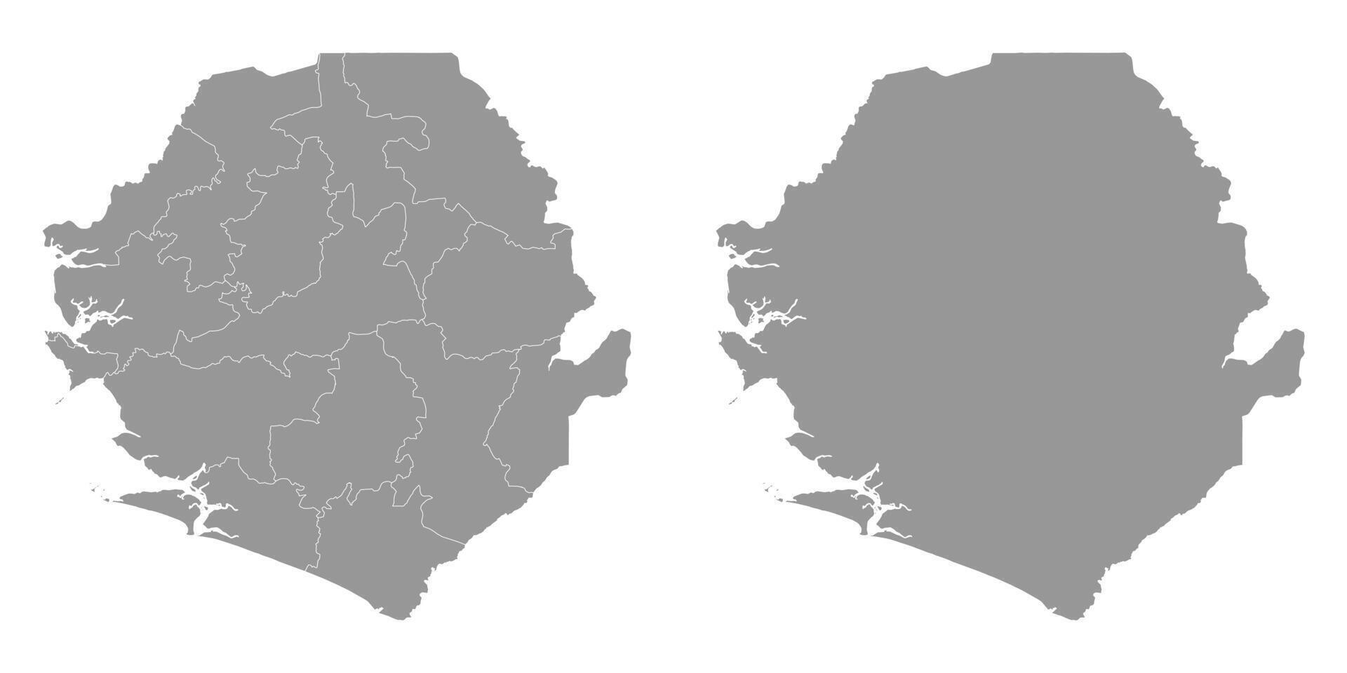 sierra leona mapa con administrativo divisiones vector ilustración.