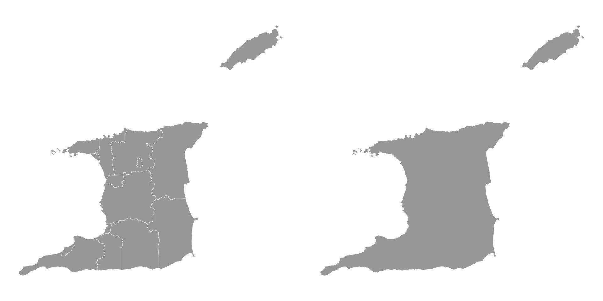 Trinidad and Tobago map with administrative divisions. Vector illustration.