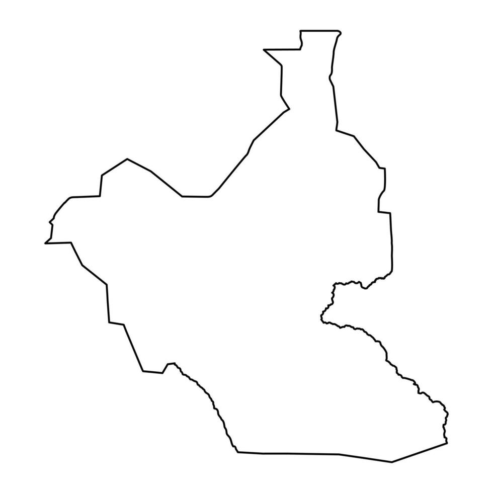 mayor Superior Nilo región mapa, administrativo división de sur Sudán. vector ilustración.