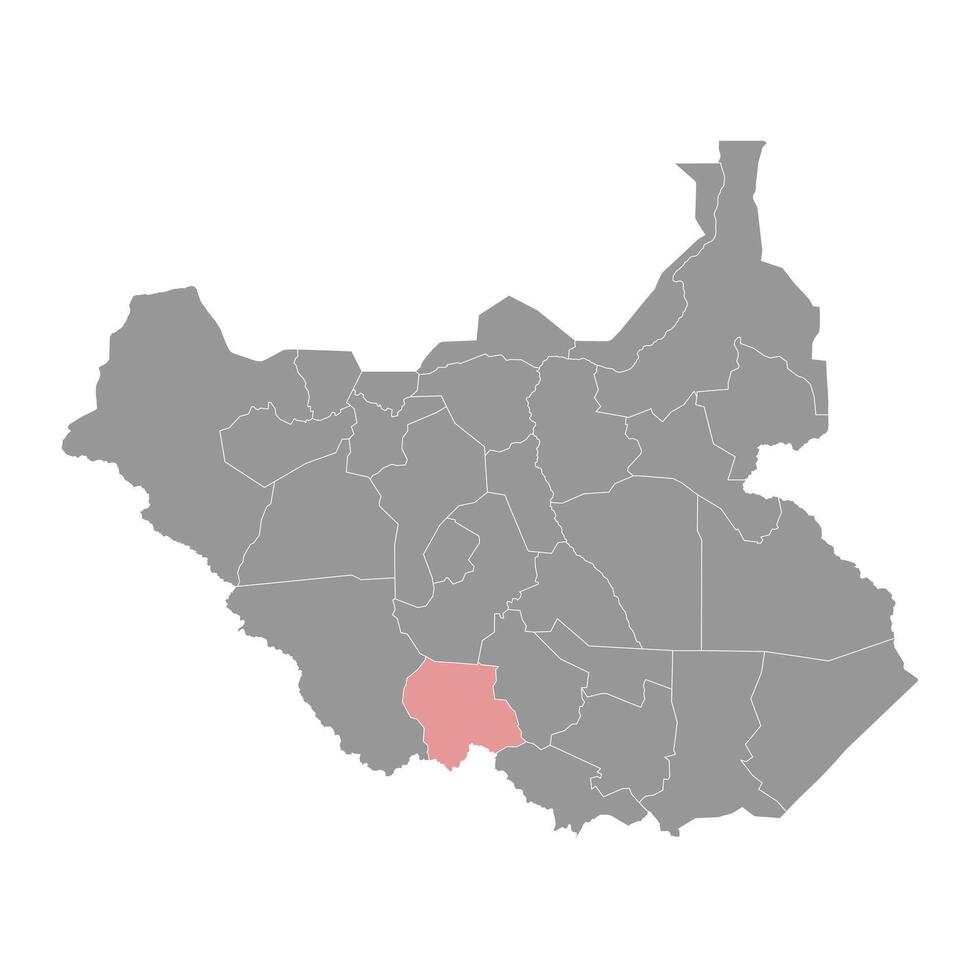 Maridi State map, administrative division of South Sudan. Vector illustration.