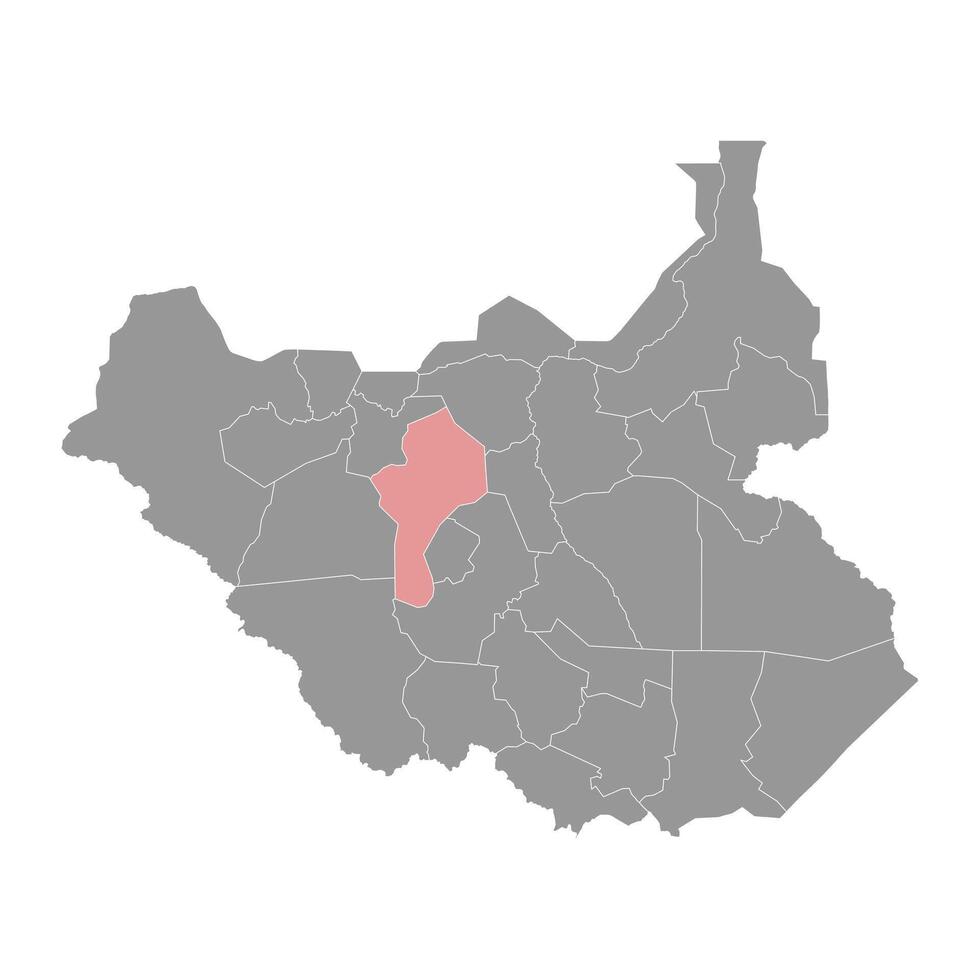 Tonj State map, administrative division of South Sudan. Vector illustration.