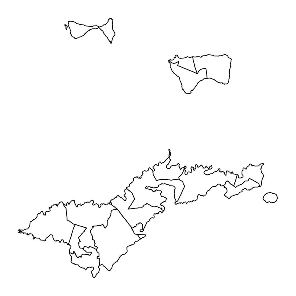 American Samoa map with administrative divisions. Vector illustration.