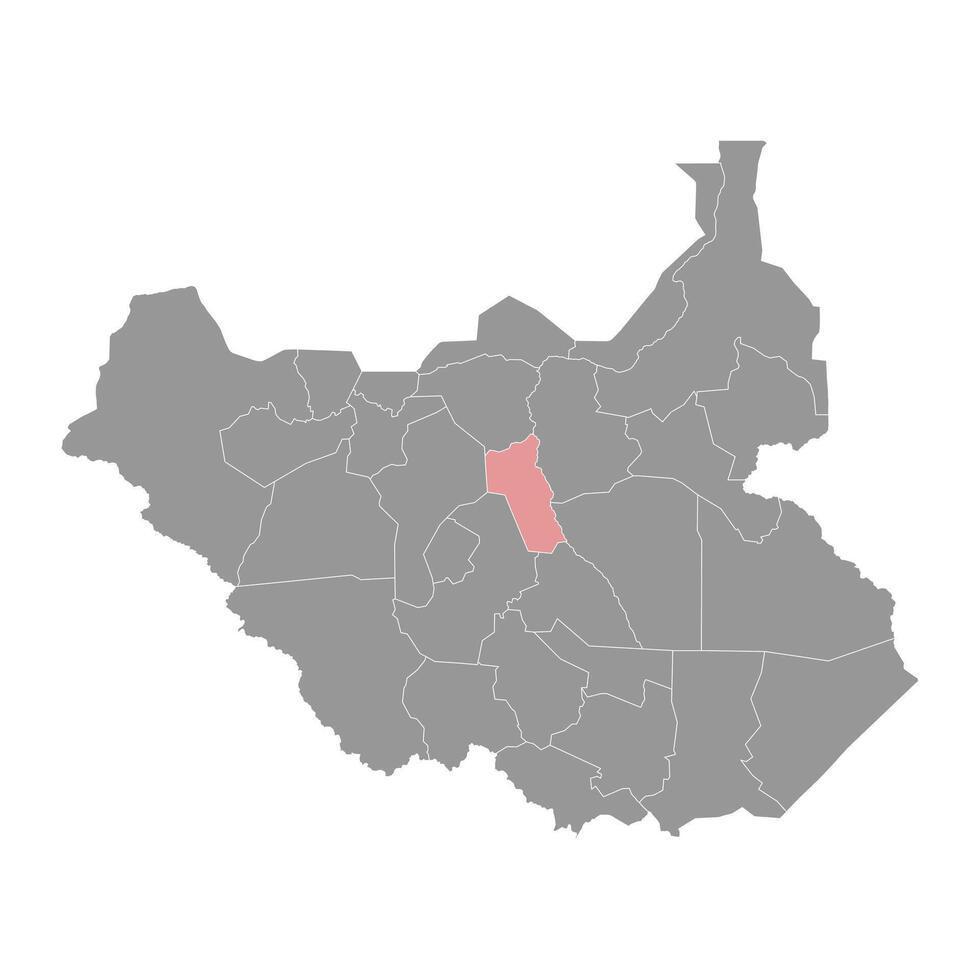 Southern Liech State map, administrative division of South Sudan. Vector illustration.