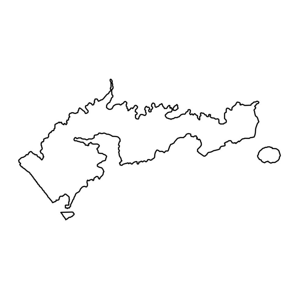 Eastern District map, administrative division of American Samoa. Vector illustration.