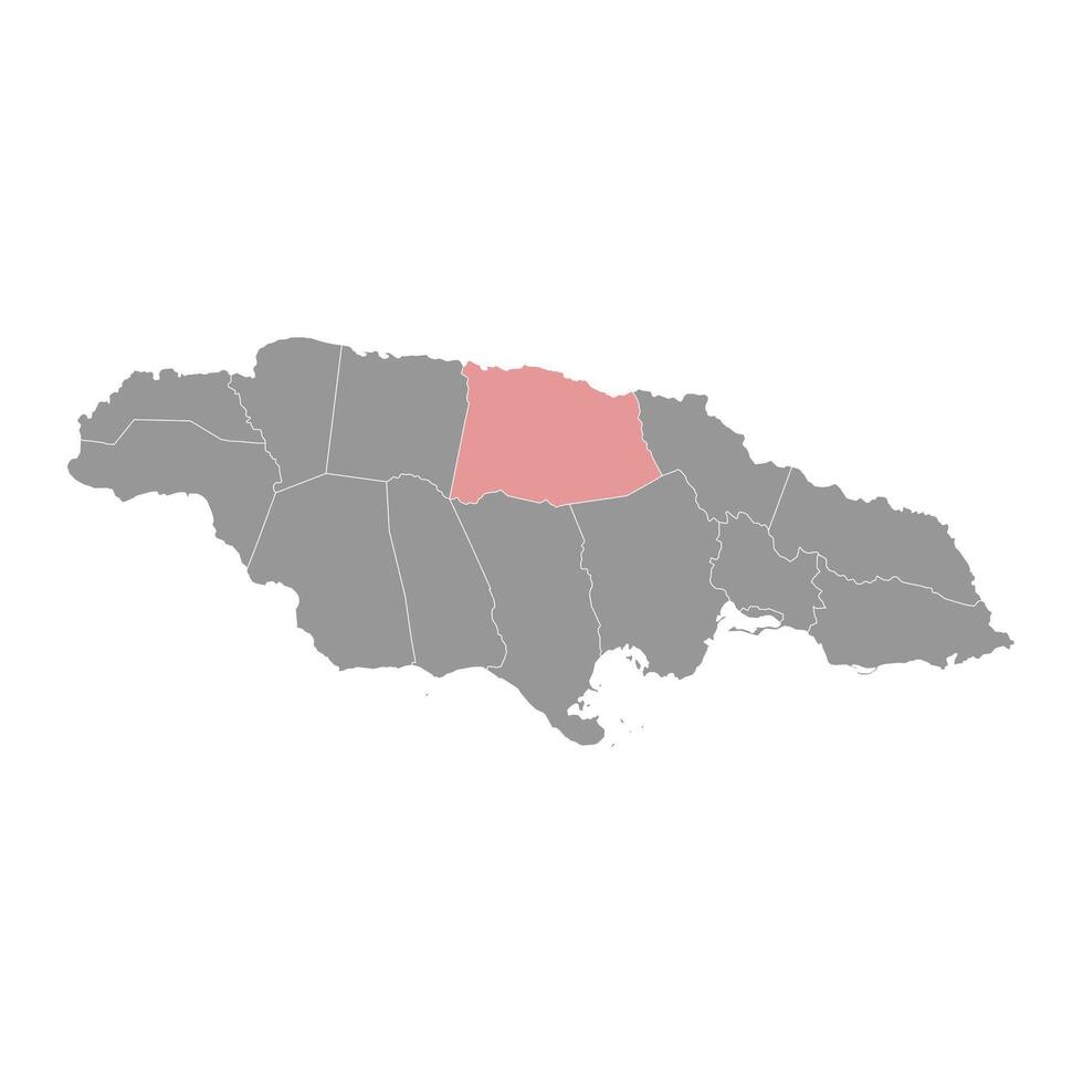 Santo Ana parroquia mapa, administrativo división de Jamaica. vector ilustración.