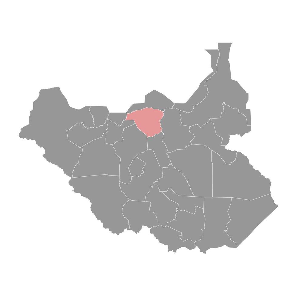 Northern Liech State map, administrative division of South Sudan. Vector illustration.