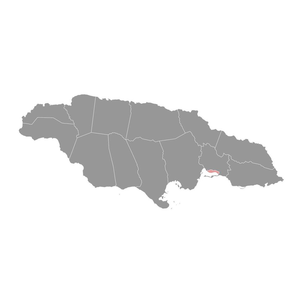 Kingston parroquia mapa, administrativo división de Jamaica. vector ilustración.