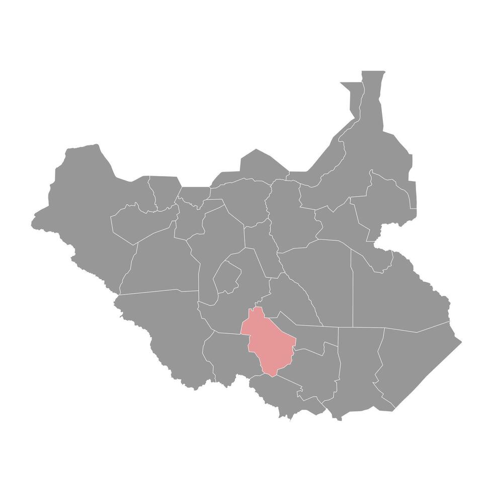 Amadi State map, administrative division of South Sudan. Vector illustration.