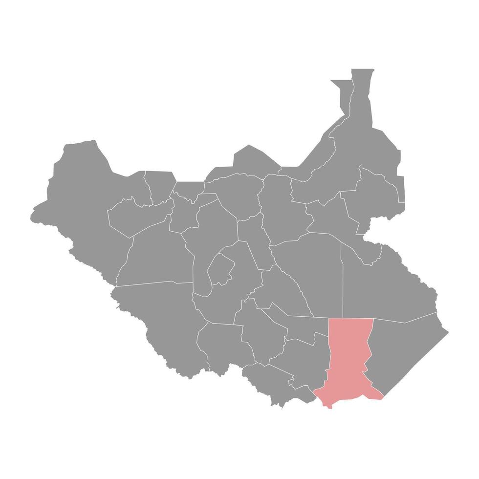 Imatong State map, administrative division of South Sudan. Vector illustration.