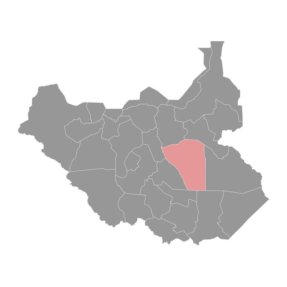 jonglei estado mapa, administrativo división de sur Sudán. vector ilustración.