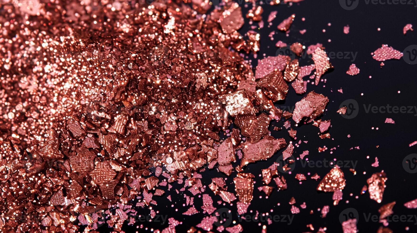 AI generated Beauty product and cosmetics texture, makeup shimmer glitter, blush eyeshadow powder as abstract luxury cosmetic background photo