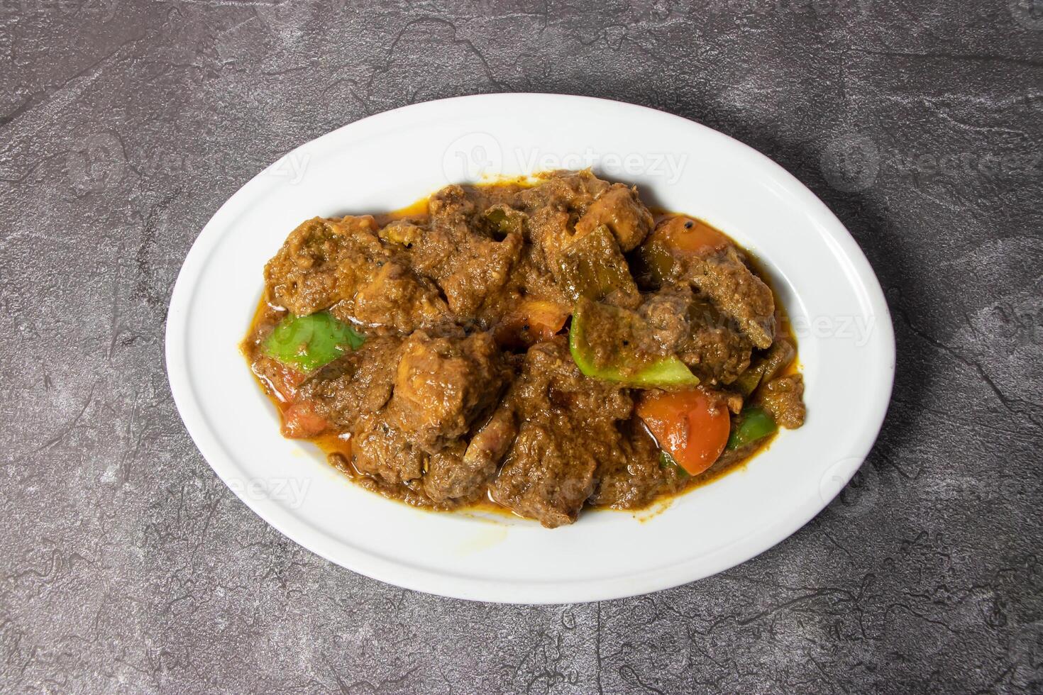chicken do pyaza or Chicken Tawa Achari korma karahi masala served in dish isolated on background top view of bangladesh food photo