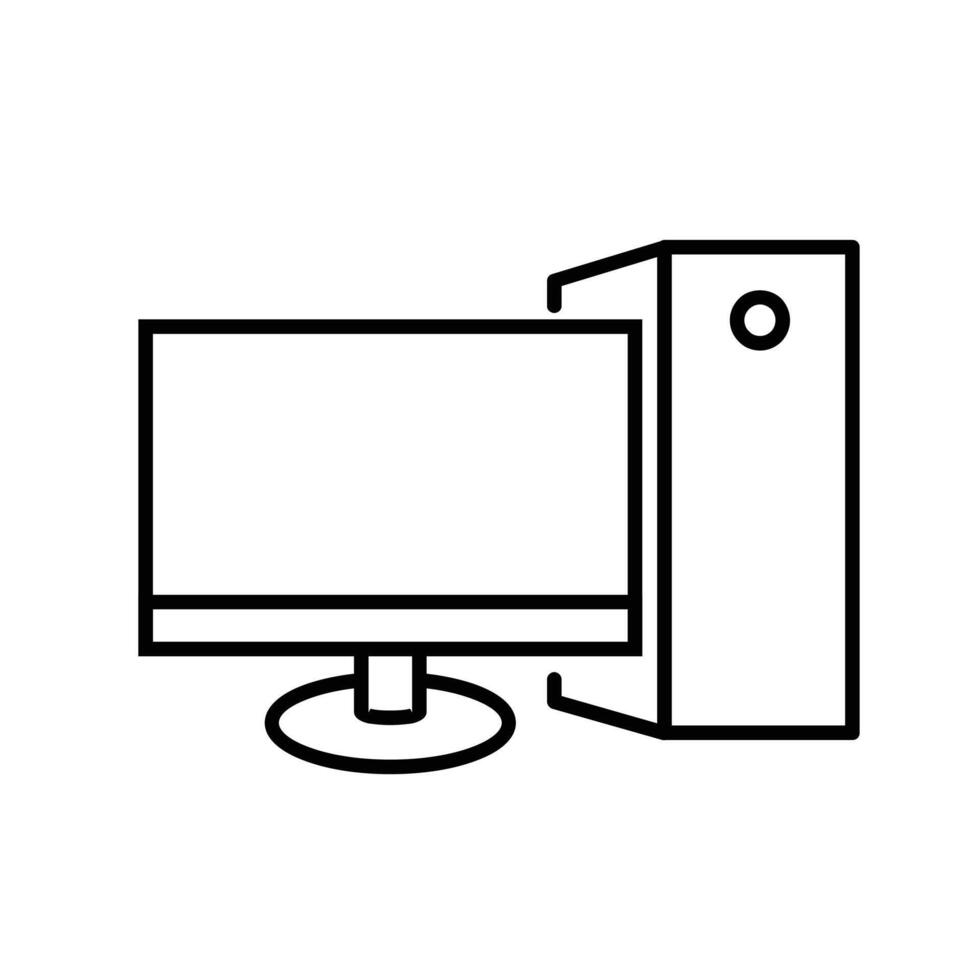 Personal computer line icon design vector